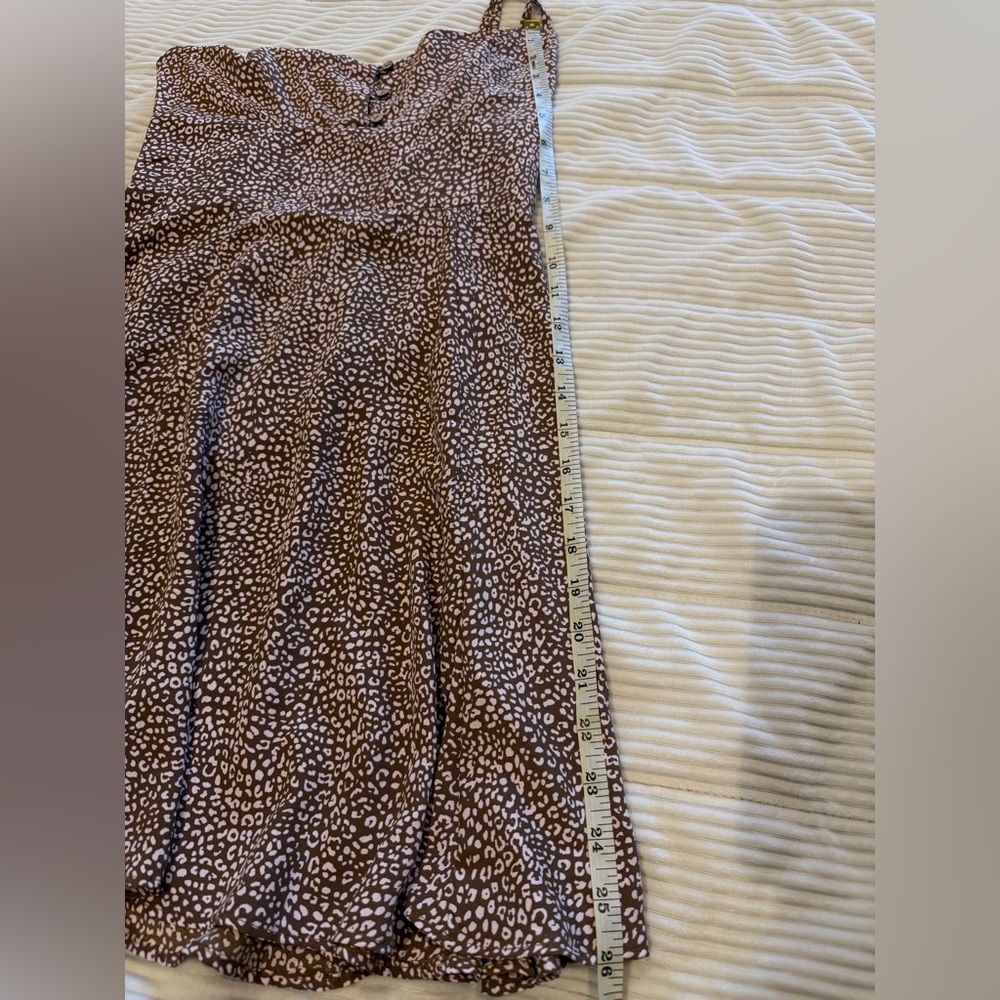 Zara Brown Spotted silky Strappy Mini Dress - Picture 7 of 8